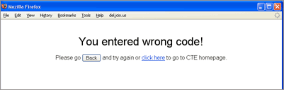 You entered wrong code!